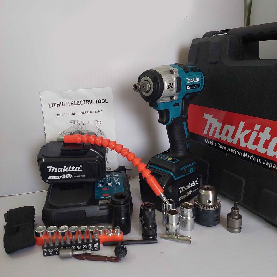 Máy khoan pin, máy siết bulong 20v Ma.kita, De.walt, Máy bắn vít động cơ không chổi than, lõi đồng 100%, BH 12 tháng