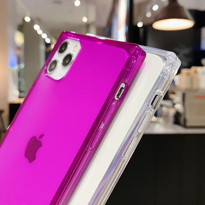 Ốp điện thoại TPU mềm trong suốt màu dạ quang tùy chọn cho iPhone SE 2nd 11 Pro Max XS X