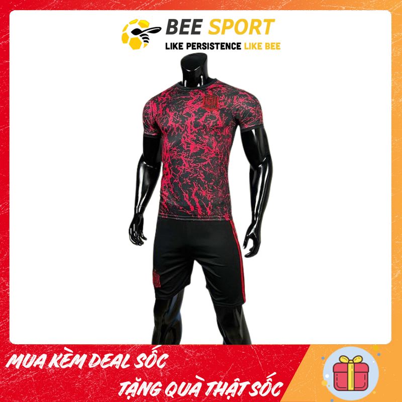 Áo đội tuyển Tây Ban Nha - Áo bóng đá thun lạnh cao cấp, thoáng mát, thấm hút, bền màu