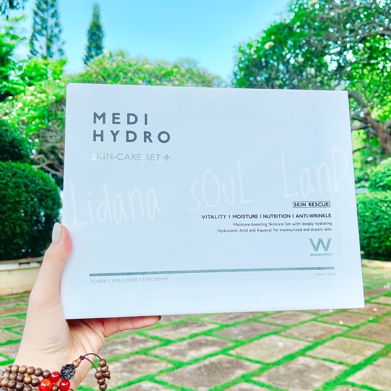 (𝗚𝗼̂́𝗰 𝟯 𝘁𝗿𝗶𝗲̣̂𝘂) Set Hyaluronic Acid (HA) truyền độ ẩm & cấp nước phục hồi da Wonjin Effect Medi Hydro