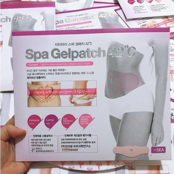 Miếng Dán Tan Mỡ Bụng Spa Gel Patch 42°C Hàn Quốc (1 Hộp 5Miếng)