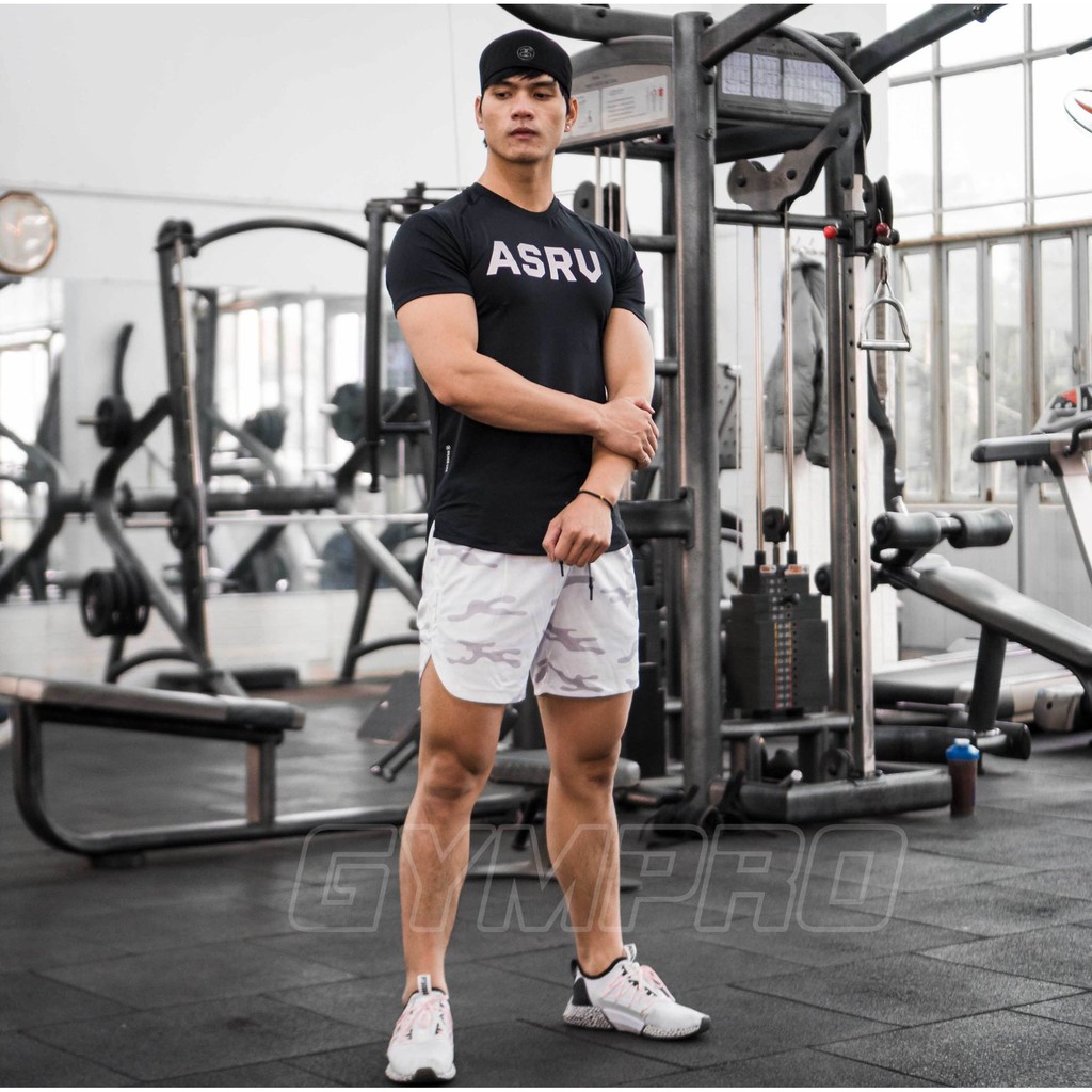 Bộ đồ tập gym nam ASRV thun lạnh co giãn 4C,quần áo gym nam đẹp(video review ...