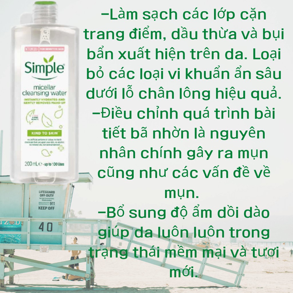 Nước Tẩy Trang Simple Micellar Cleansing Water 200ml