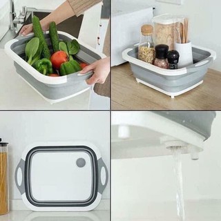 Bộ thớt kèm chậu gấp gọn đa năng