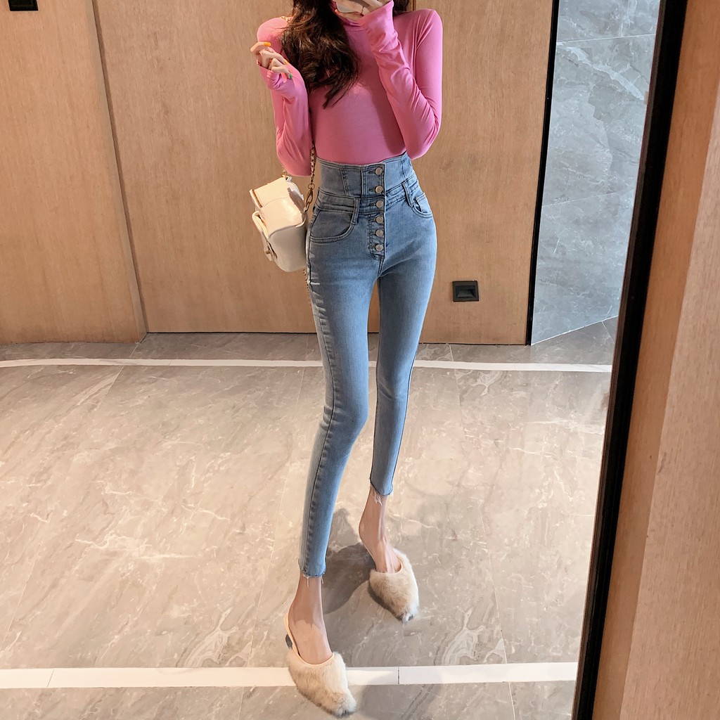 QUẦN JEANS NỮ CẠP CAO ULZZANG 2021
