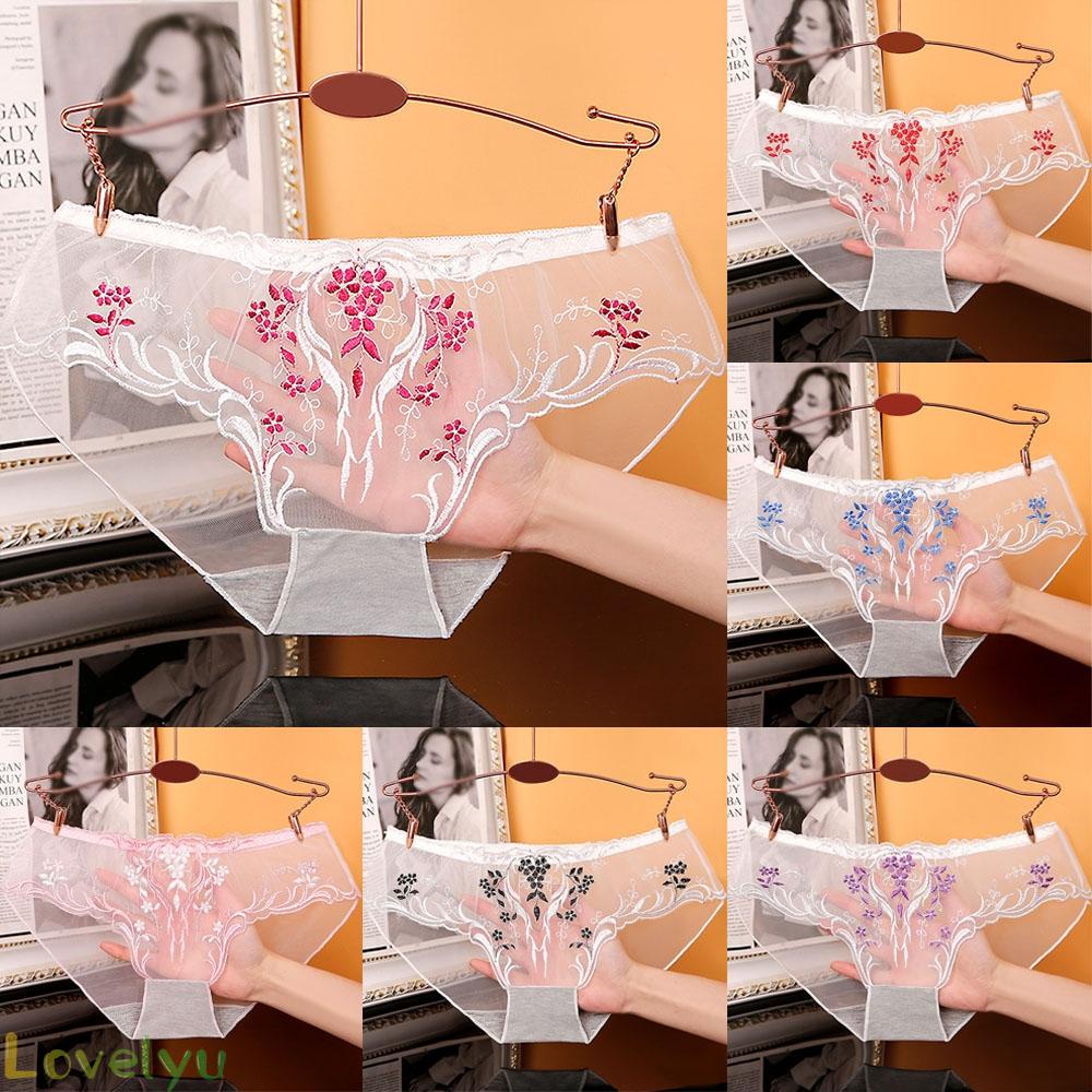 Women Briefs M-XL Polyamide Seamless Comfortable Embroidered Lace Trimmed