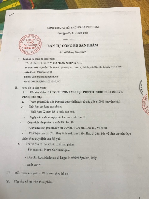 Dầu oliu chiên xào rán can 5 Lit Pietro - Nhập khẩu - Có giấy tờ công bố