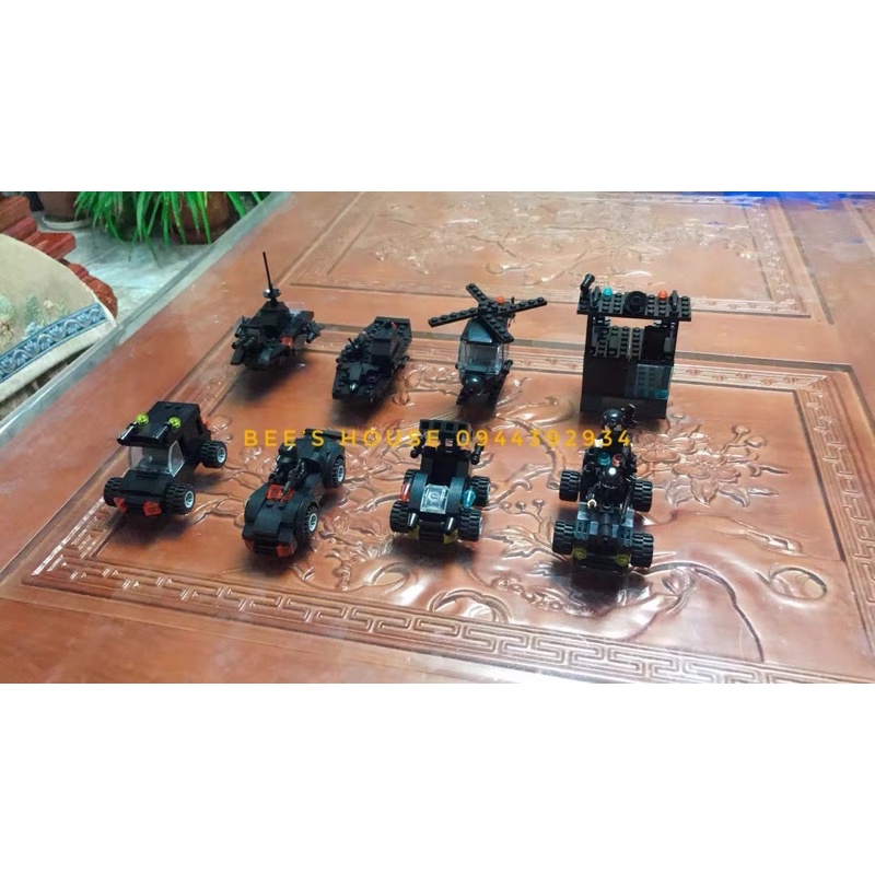Bộ đồ chơi xếp hình lắp ráp cảnh sát đặc nhiệm swat tàu chiến hạm xe tăng chiến đấu đa dạng