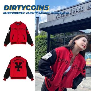 Áo khoác DirtyCoins Embroidered Varsity Jacket - Red/Black