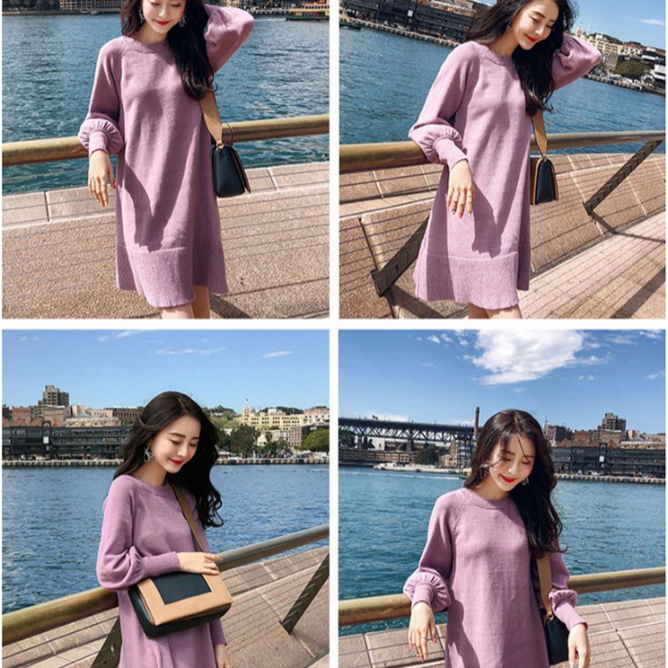 Đầm Len Tay Dài Thời Trang Cho Nữ