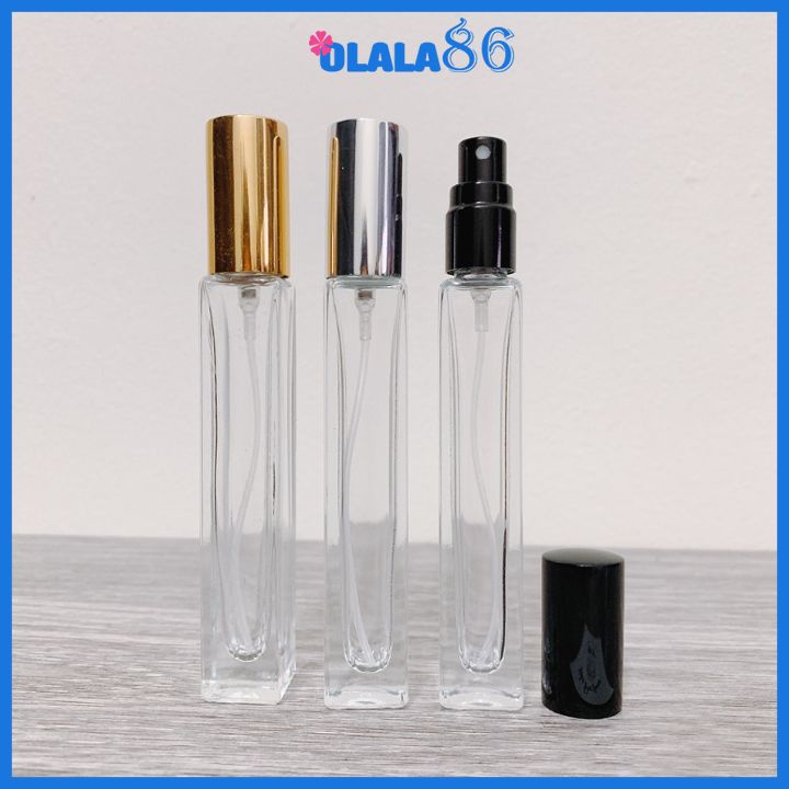 Chai chiết nước hoa trụ vuông dài, dày   10ml, lọ chiết nước hoa thủy tinh đựng dầu thơm nước hoa tiện dụng OLala 86