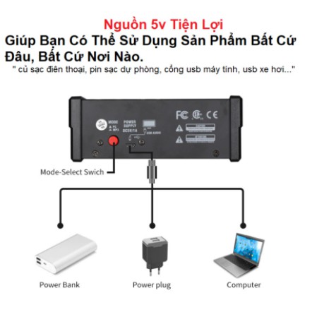 Bàn Mixer G4 live stream được hỗ trợ màn hình LED có bluetooth kiêm 2 mic không dây tiện cho oto loa kéo và các loa khác