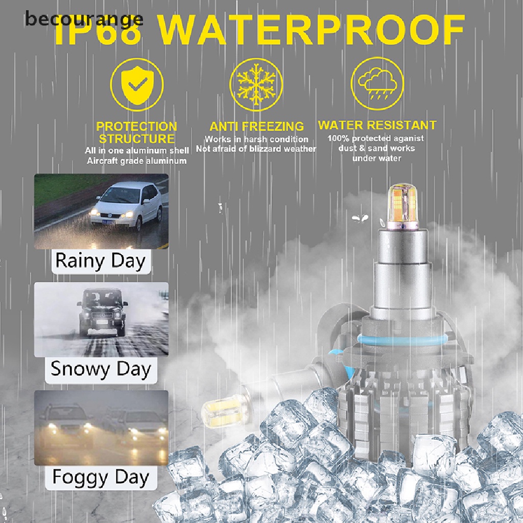 Bộ 2 đèn pha LED 9006 / HB4 4 Mặt Xoay 360 Độ 6000K thay thế cho xe hơi