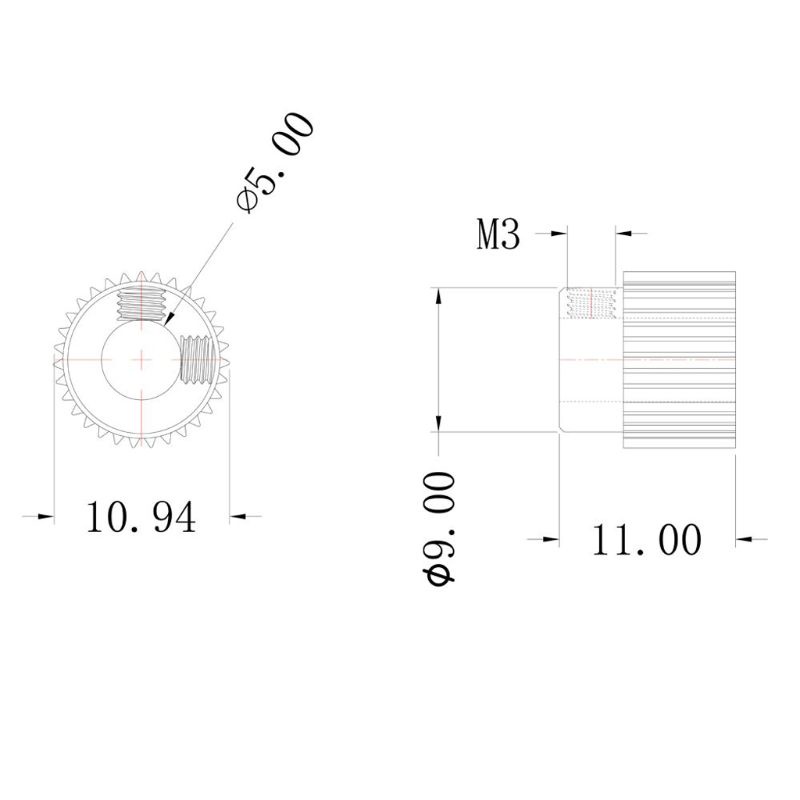 Bánh Răng 36 Răng LI Mk7 MK8 Cho Máy In 3D