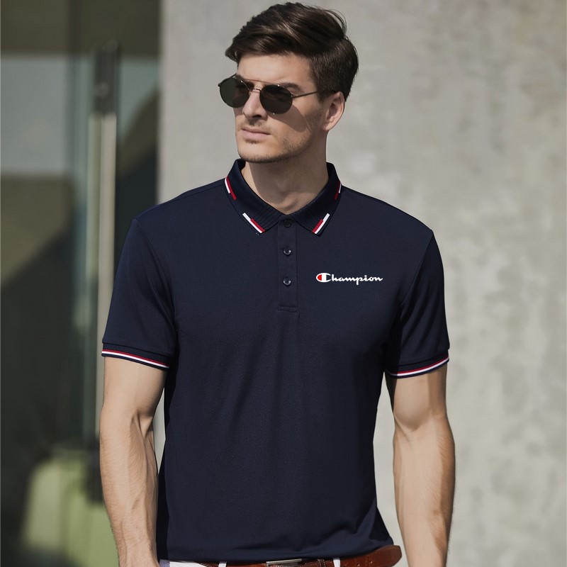 áo polo áo polo có cổ nam champion Áo polo champion Thun Polo Ngắn Tay Dáng Rộng Phong Cách Doanh Nhân Thời Trang Mùa Hè Giản Dị Dành Cho Nam áo polo champion
