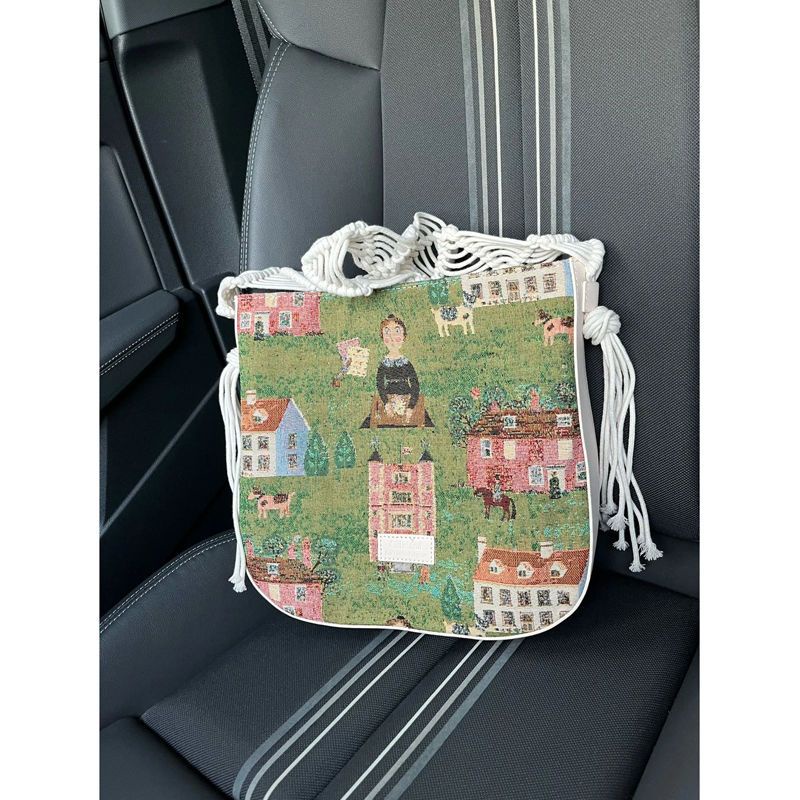 Túi Xách Canvas Họa Tiết Tranh Sơn Dầu Phong Cách Mùa Hè Cá Tính