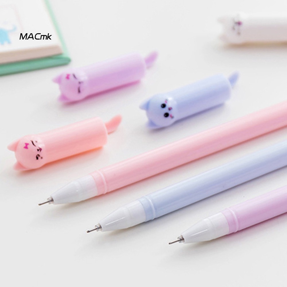 Set 6 Bút Mực Nước Ngòi 0.5mm Tạo Hình Mèo Dễ Thương