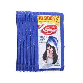 Dầu gội Lifebuoy tóc dày & óng ả 6g x 12 gói