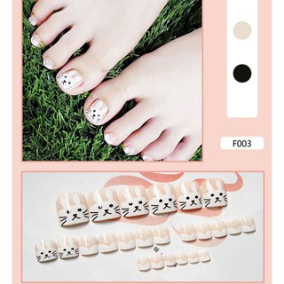 Bộ Móng Chân Giả Màu Đen Và Bạc Long Lanh Quyến Rũ Sành Điệu