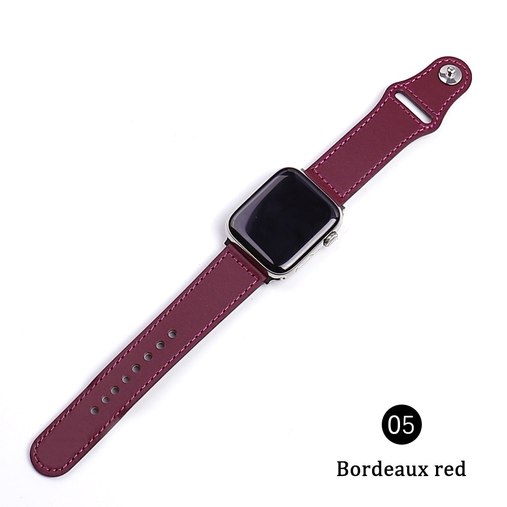 Dây đeo đồng hồ thông minh bằng da thích hợp cho Apple Watch 5 4 3 2 1 Iwatch 38/ 40/ 44/ 42mm