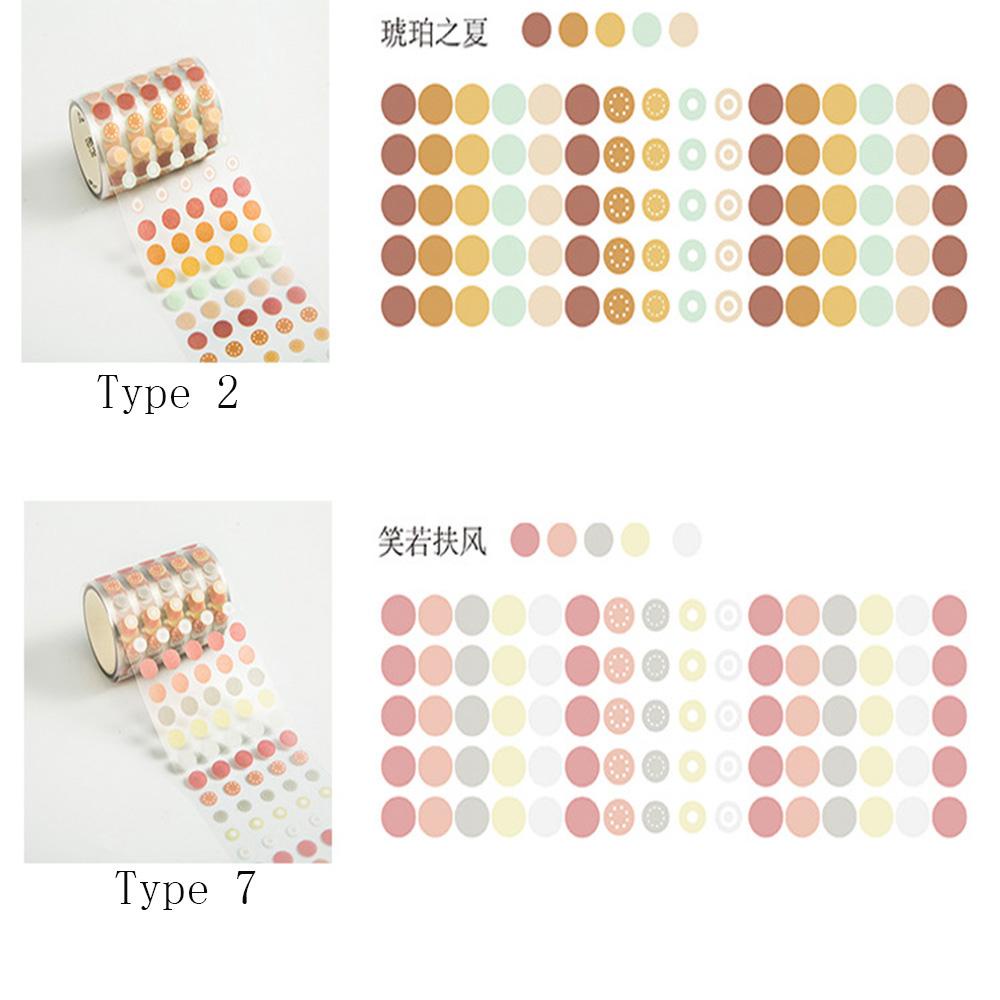 PINEVN Cuộn Băng Dính Nhiều Màu Sắc Họa Tiết Chấm Bi Trang Trí Sổ Tay