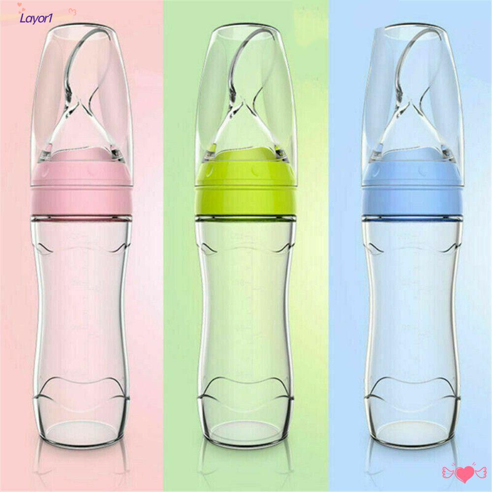 Bình Sữa Dạng Bóp Bằng Silicone An Toàn Dành Cho Trẻ 1 Tuổi