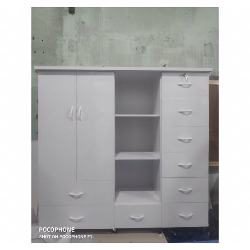 Tủ nhựa Đài Loan cao 1m45 ngang 1m45 màu trắng 519