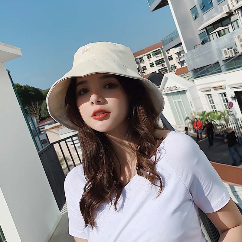 Mũ vành họa tiết hoa cúc thời trang xinh xắn cho nữ và nam