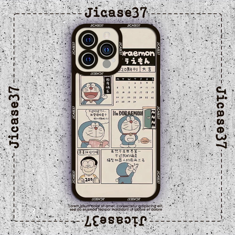 Ốp lưng iphone cạnh vuông Jicase Doraemon vintage design 6plus/6s/6splus/7/7plus/8/8plus/x/xs/11/12/pro/max/plus/promax