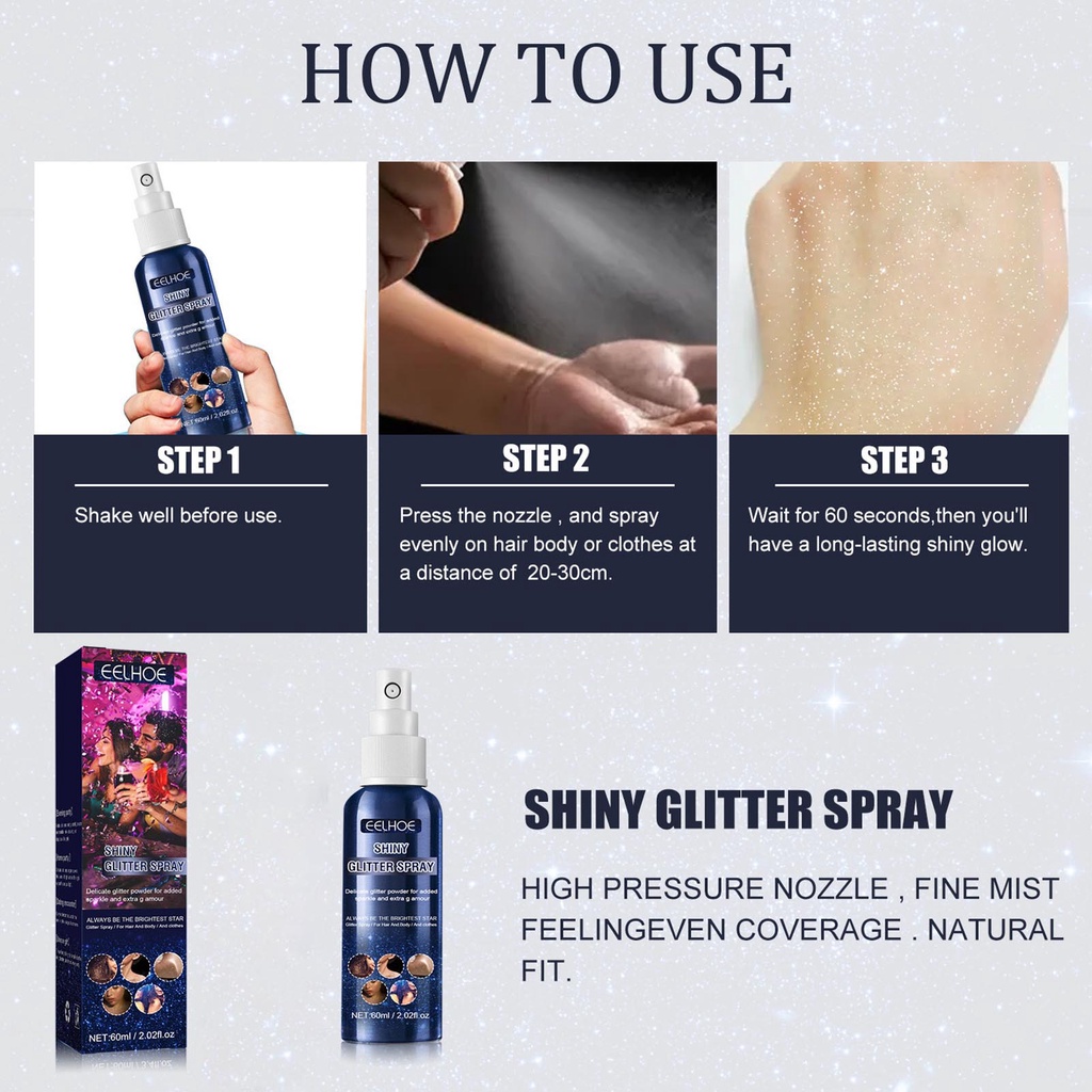 Hộp Sequin Lấp Lánh Dùng Trang Trí Cơ Thể Dịp Halloween