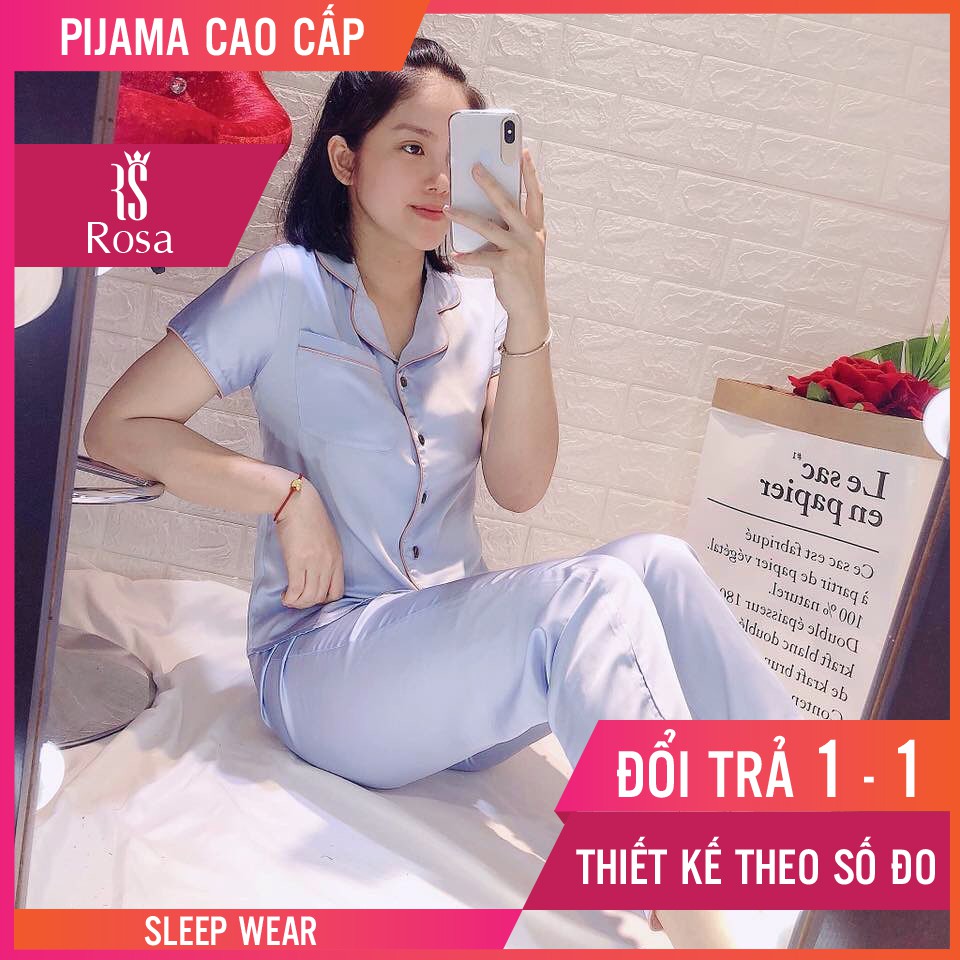 [HÀNG CAO CẤP 1 ĐỔI 1] - Set Pijama Lụa Xanh Ngọc Cao Cấp - Mã L201