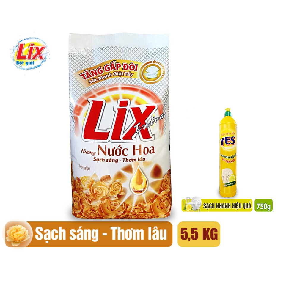 Bột giặt Lix Extra Hương Nước Hoa 5.5kg