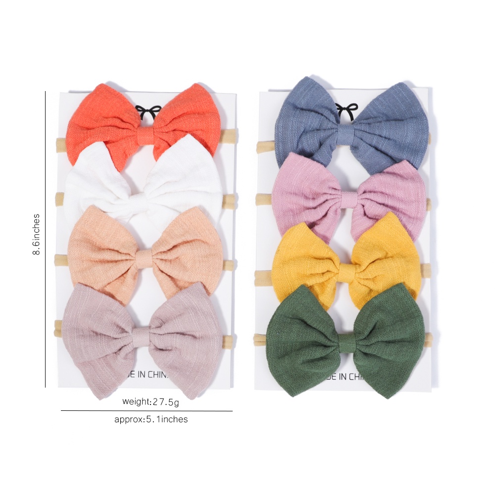 Set 4 băng đô nơ KIDSBOWS nhiều màu sắc dễ thương thời trang dành cho bé gái
