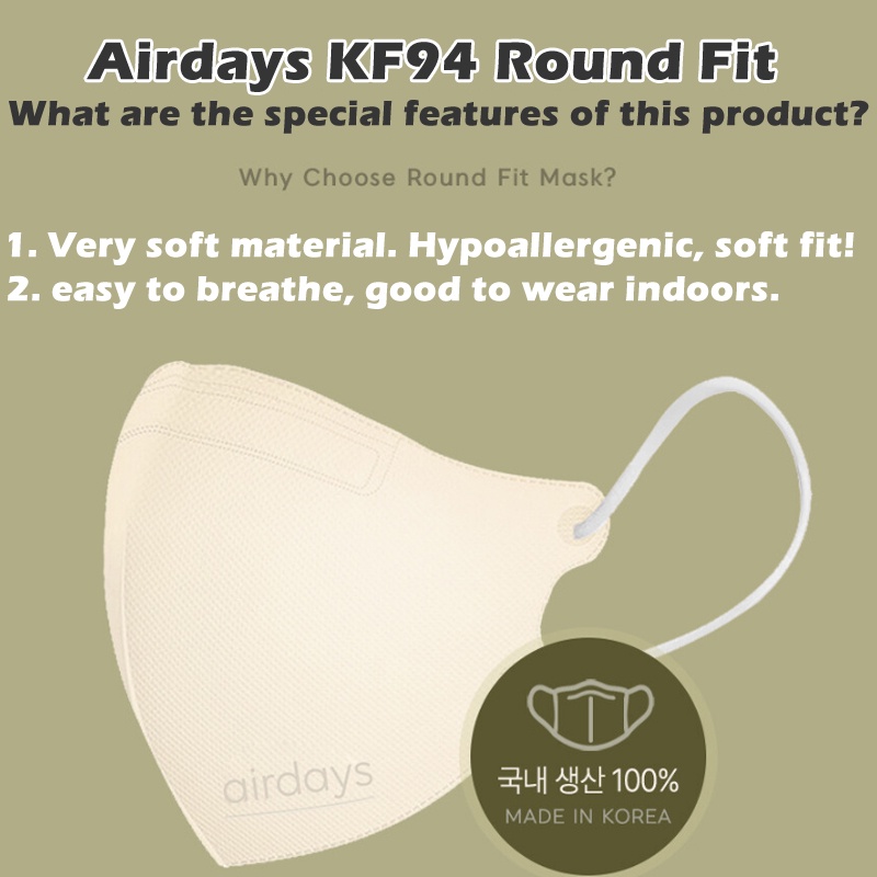 [Hàng mới về] Set 10 khẩu trang Airdays KF94 Hàn Quốc 4 lớp