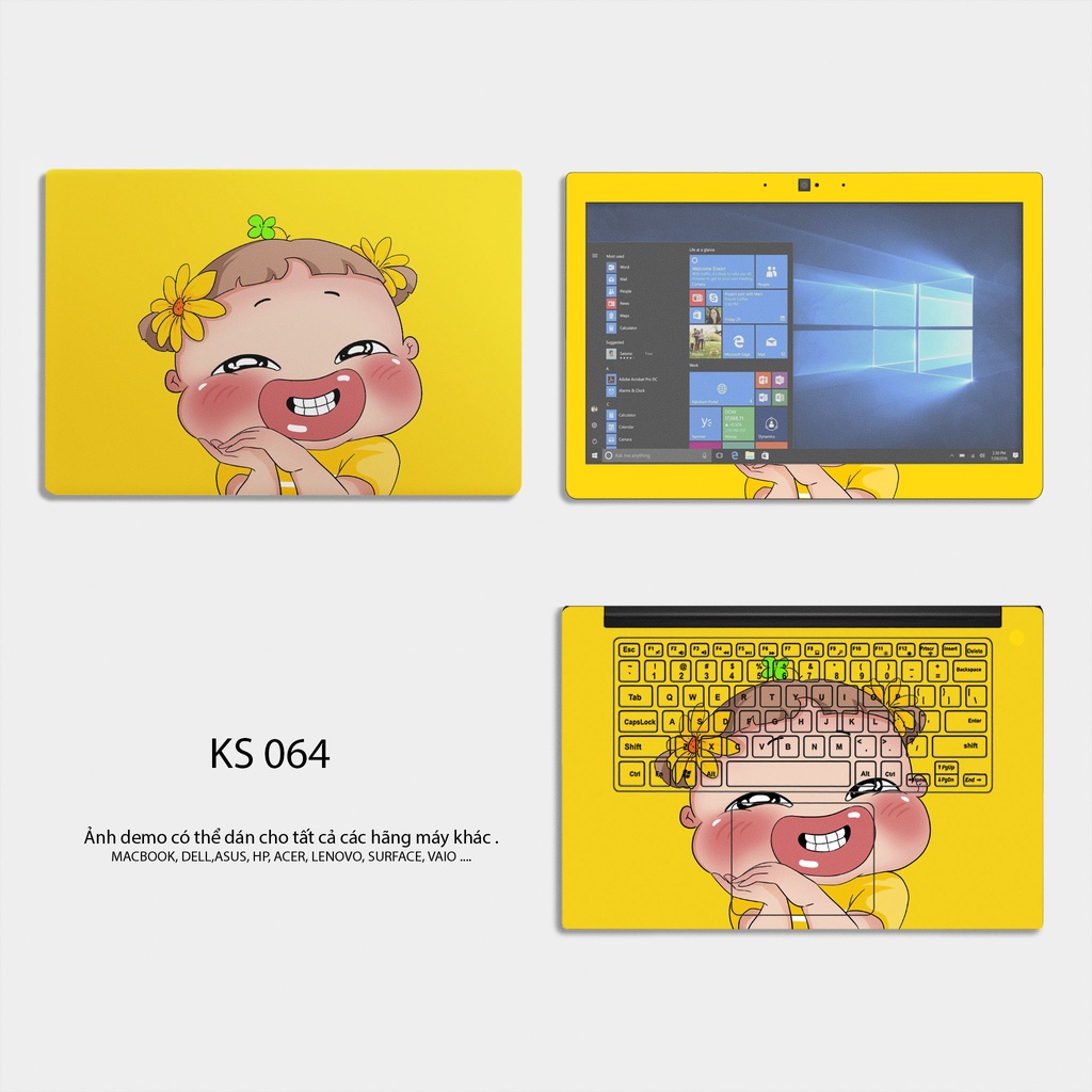 Skin Dán Laptop - Mẫu Quỳnh AKA + Củ Cải Trắng - Dành Cho Tất Cả Các Dòng Laptop