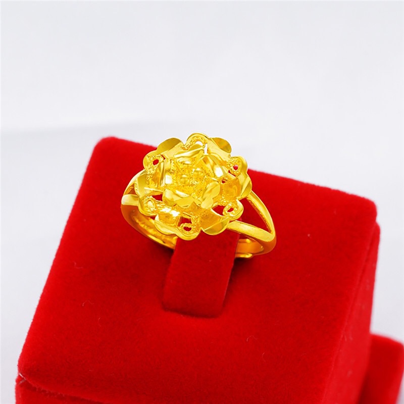 Nhẫn Mạ Vàng 24k Có Thể Điều Chỉnh Kích Thước Thời Trang Dành Cho Nữ