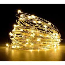 Đèn Led Dùng Pin - Đèn Đom Đóm - Fairy Lights Loại 2m, 3m mầu vàng (có kèm pin)