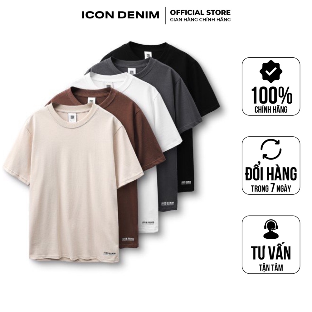 Áo thun nam cổ tròn ICON DENIM Good Basics form regular vải Cotton tự thumbnail