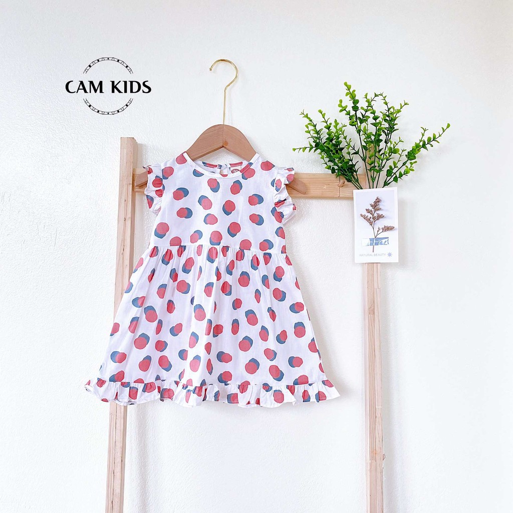 XẢ HÀNG LẺ SIZE Váy bé gái mùa hè cánh tiên dễ thương chất liệu vải thô mềm mát 12 - 14 kg