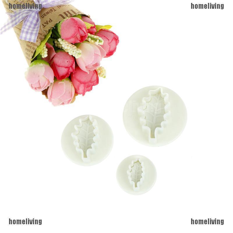 Set 3 Khuôn Nhấn Bánh Hình Chiếc Lá
