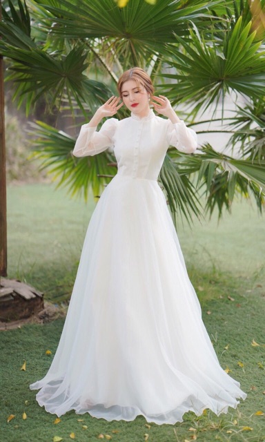 ĐẦM MAXI XOÈ TAY DÀI PHỒNG KẾT NÚT BỌC SIÊU XINH -MS44Y- SIZE M/L ĐẾN 57kg | BigBuy360 - bigbuy360.vn