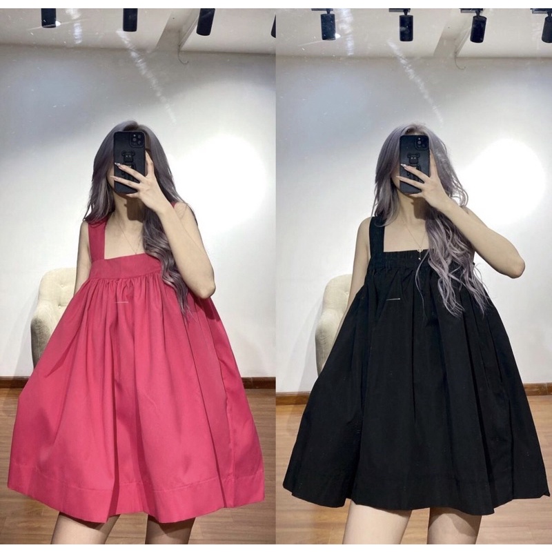 Váy Hai Dây, Váy Babydoll Hai Dây Dáng Xoè Bồng Bềnh Form Rộng Đi Biển Phong Cách Hàn Quốc - Kola Dress