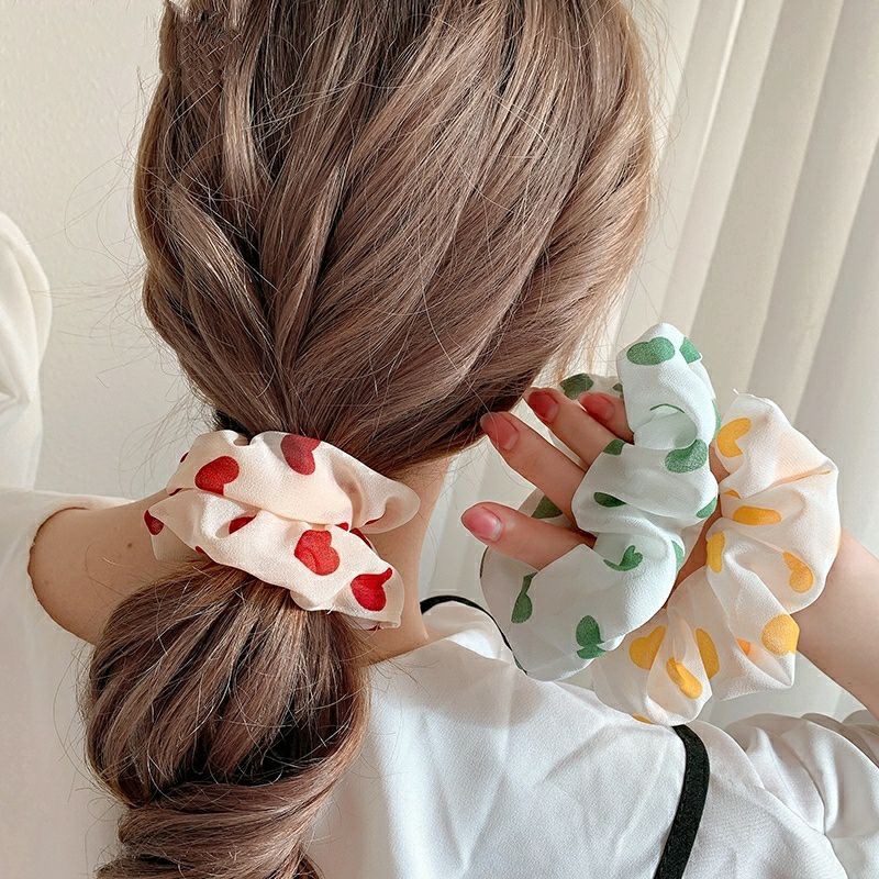 cột tóc vải scrunchies nhiều hình