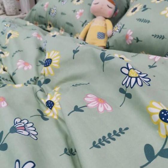 HOTTO　☆　 Chăn ga gối cotton poly hoa cúc vàng nhập khẩu bộ 4 món Chăn, ga , 2 vỏ gối Happy Bedding 　☆　HOTTO