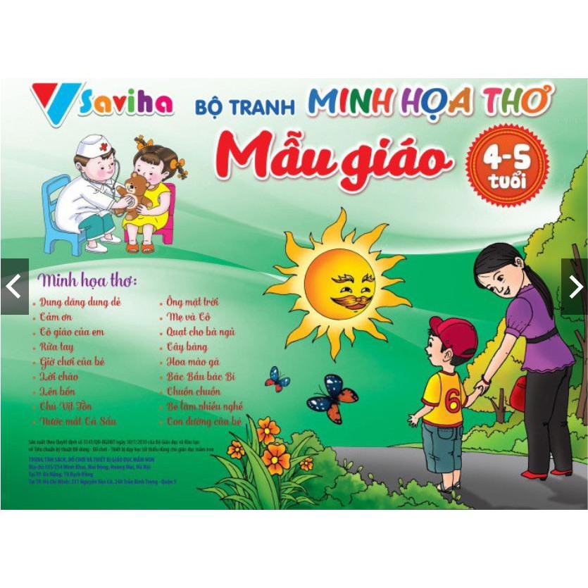 Tranh minh họa thơ nhà trẻ/ mẫu giáo các lứa tuổi theo Thông tư 02