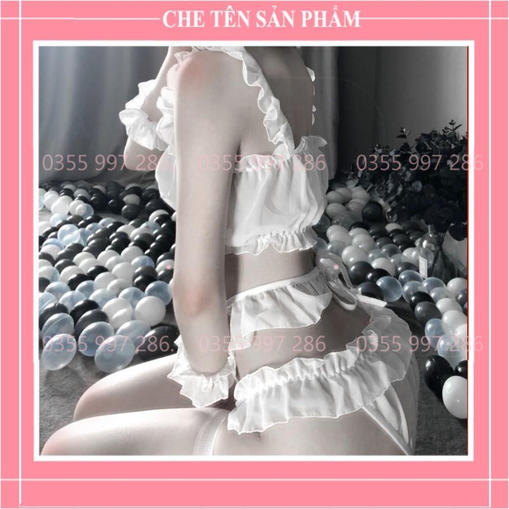 Bộ đồ ngủ Cosplay Trái Tim Đính Chuông - Set nội y hầu gái mèo con gợi cảm QuinBee - Lolita X | BigBuy360 - bigbuy360.vn