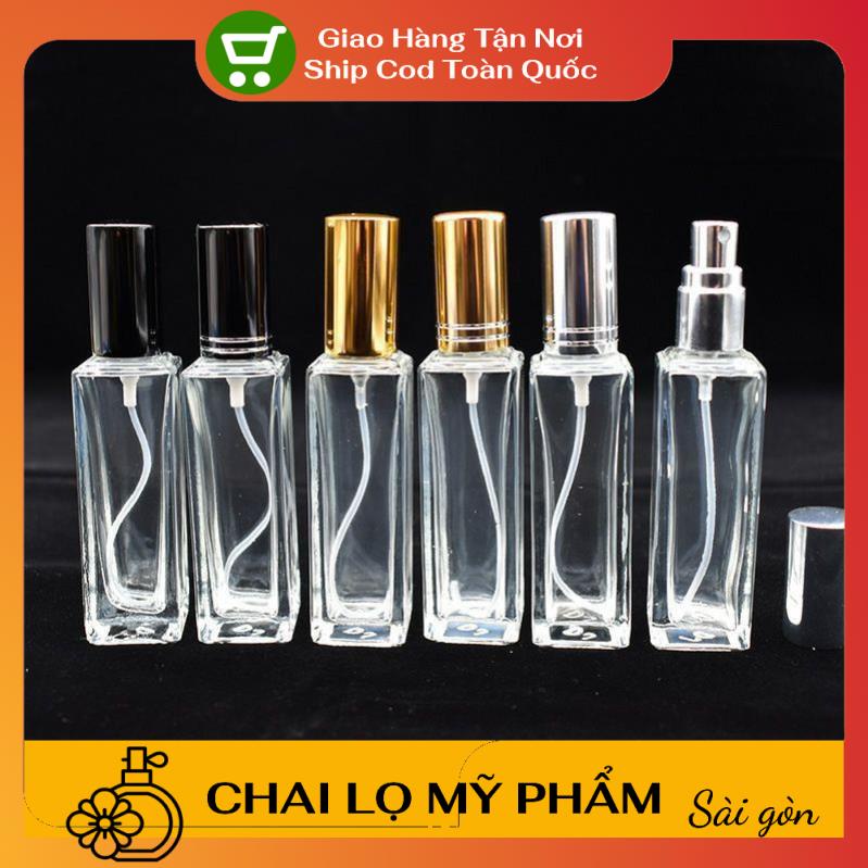 Chai lọ chiết nước hoa 20ml vuông , vỏ chiết nước hoa , lọ đựng dầu thơm , phụ kiện du lịch