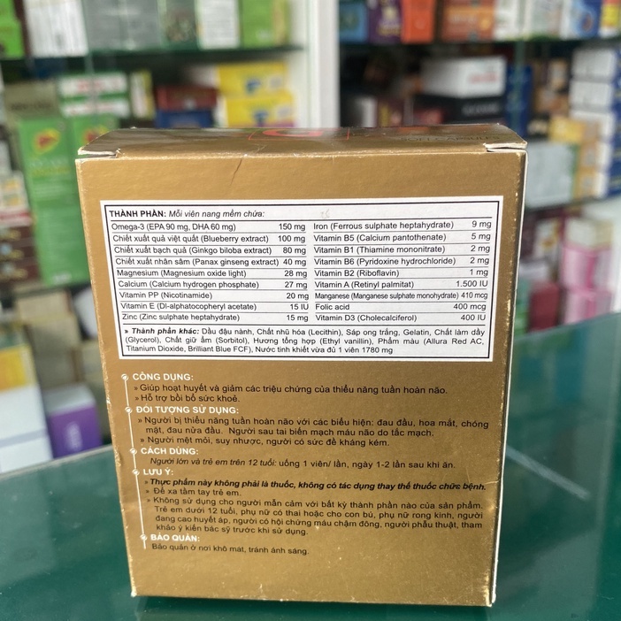 {CHÍNH HÃNG } Amfagold G2 Plus - Hỗ trợ hoạt huyết dưỡng não, hỗ trợ giảm các triệu chứng của thiểu năng tuần hoàn não