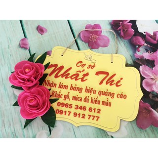 Biển hiệu gỗ khắc laser, biển chụp ảnh sản phẩm