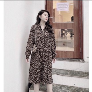 [Siêu Sale] Váy bầu cá tính kiểu dáng sơ mi hàng cúc thật MB149 chất lụa hàn châu freesize từ 45 đến 70kg